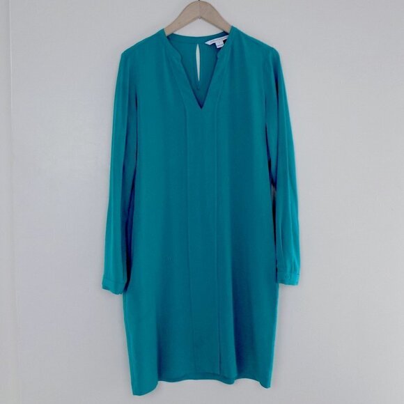 100% silk DVF long sleeve pullover tunic dress - Picture 1 of 9